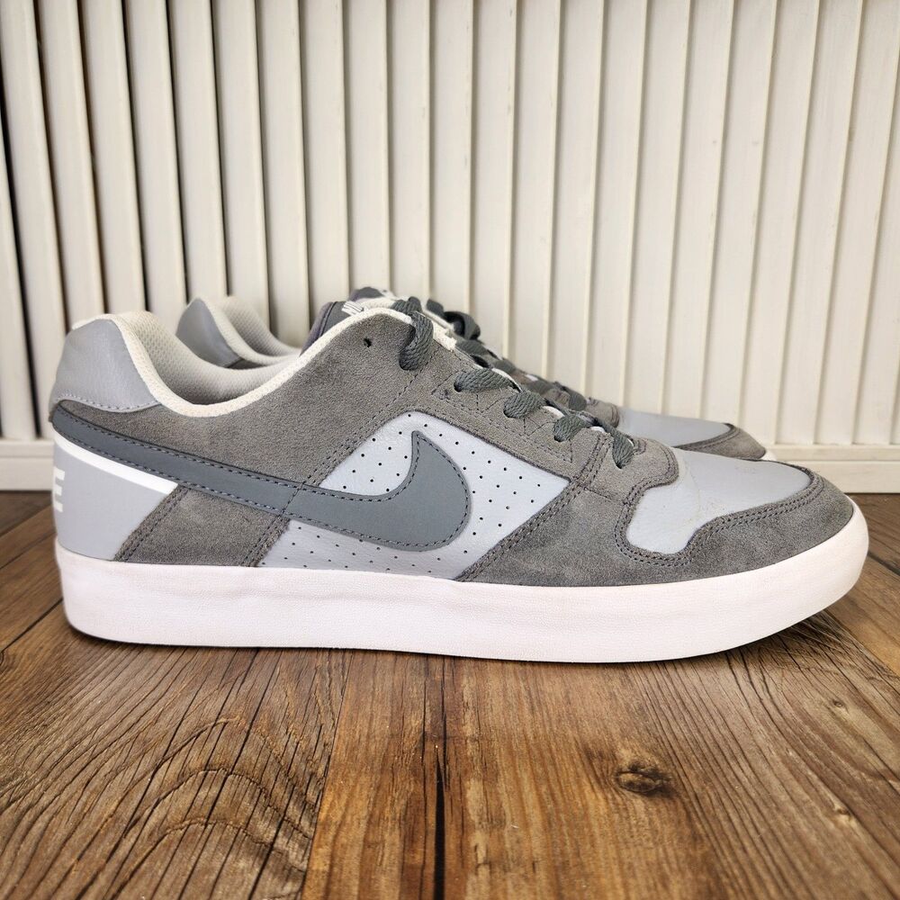 Nike SB Delta Force Mens Sz 11 Grey Suede Leather Skate Sneaker Shoes 942237-001